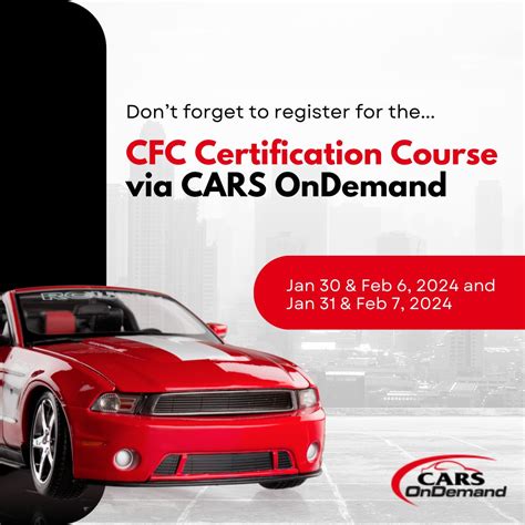 Get your CFC certification now! | CARS Training Network Inc posted on the topic | LinkedIn