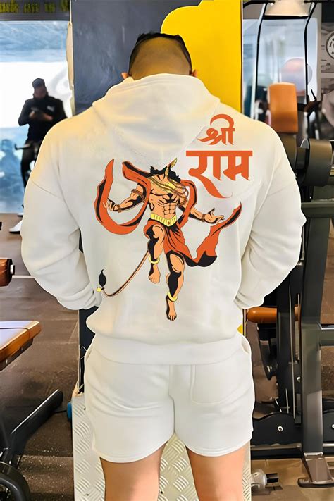 Jai Shree Ram Hanuman Ji Hoodie (OFF WHITE)