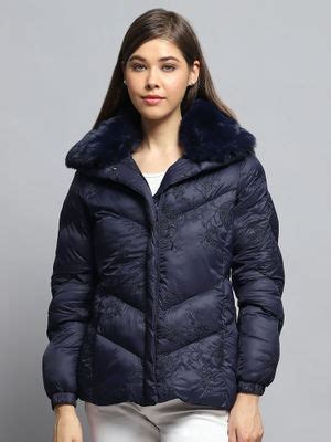 Buy Monte Carlo Women Embroidered Navy Blue Jacket (S) Online