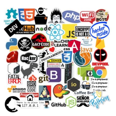 CodersParadise - Pack of 51 Laptop Vinyl Self-Adhesive Sticker for ...