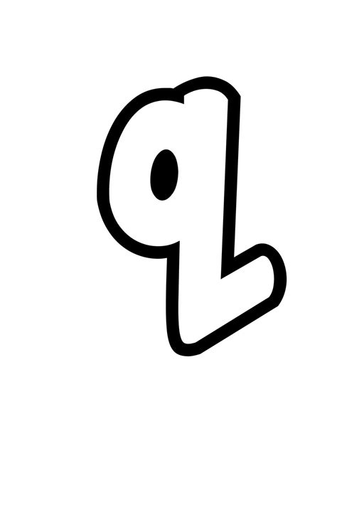 Free Printable Lowercase Q Bubble Letter Stencil | Bubble letters alphabet, Bubble letters ...