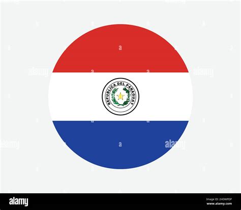 Paraguay Round Country Flag. Paraguayan Circle National Flag. Republic ...