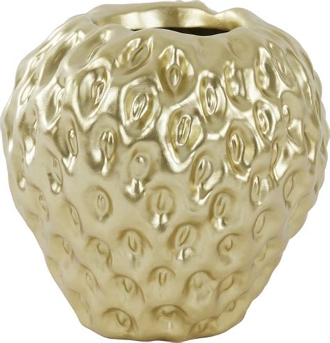 Light & Living Vaas Aardbei - Polyresin - Goud - 25 x 24 x 24 cm (BxHxD ...