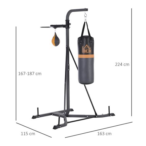HOMCOM Freestanding Boxing Punch Bag & Speed Ball Station Hanging Frame ...