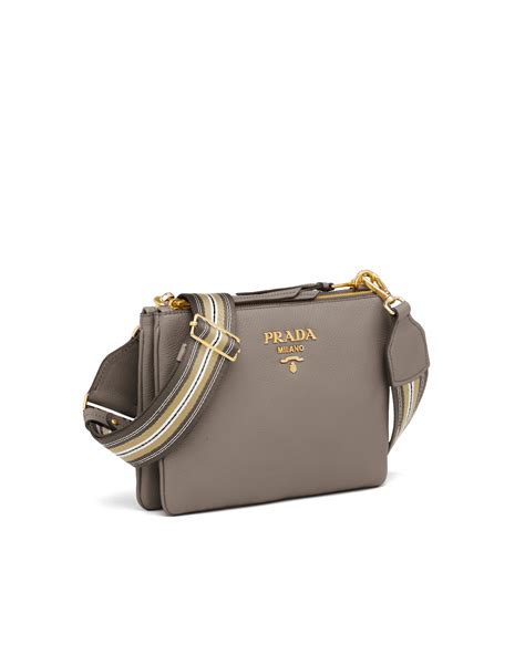 Prada Canvas And Leather Crossbody Bag Black at Steve Stults blog