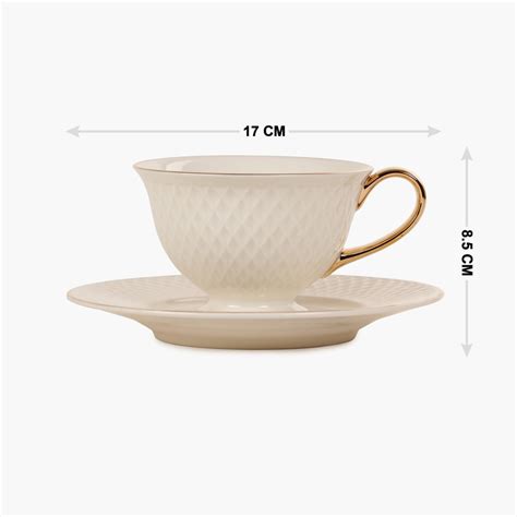 Buy Marshmallow Ceramic Cup and Saucer - 250ml from Home Centre at just ...