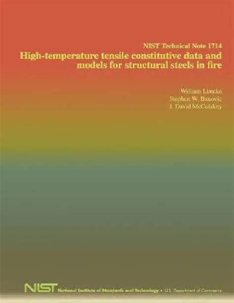 NIST Technical Note 1714: High-temperature tensile constitutive data ...