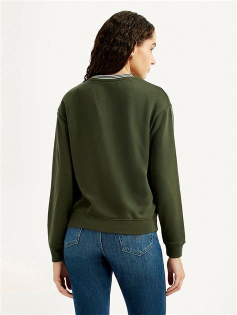 Women's Typography Olive Crew Neck Sweatshirt – Levis India Store
