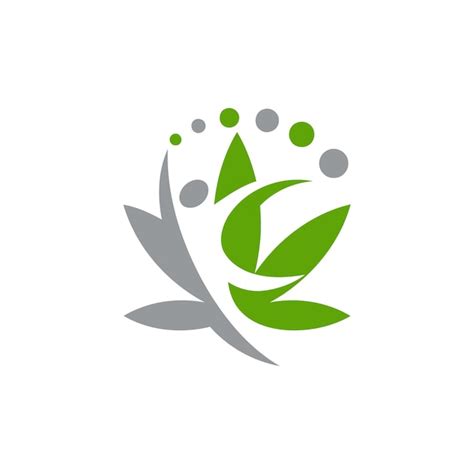 Logotipo de folhas de saúde | Vetor Premium