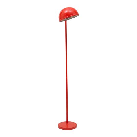 Vintage 1970s Danish Design Floor Lamp in Red | Chairish
