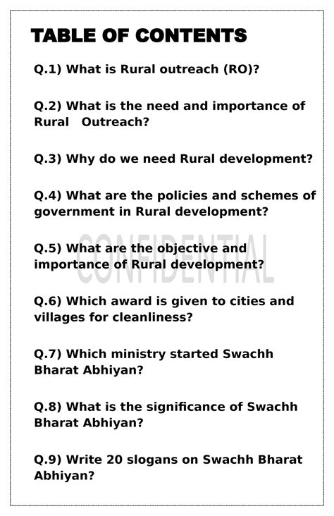 Happy - F - TABLE OF CONTENTS Q) What is Rural outreach (RO)? Q) What ...