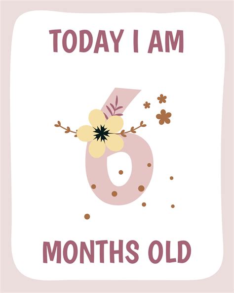 6 months Birthday party invitation with flowers. 20687461 Vector Art at Vecteezy