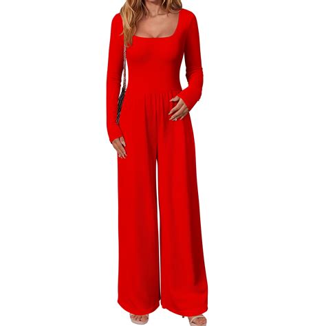 OQQ Women's Jumpsuits Dressy One Piece Outfits Long Sleeve Crew Neck ...