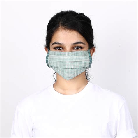 Buy Green Face Mask Online - Airavatatextiles – Airavata Weaves and ...