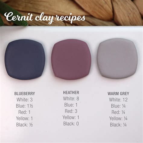 10 Freebie Cernit Polymer Clay Color Recipes | Blueberry cernit clay ...