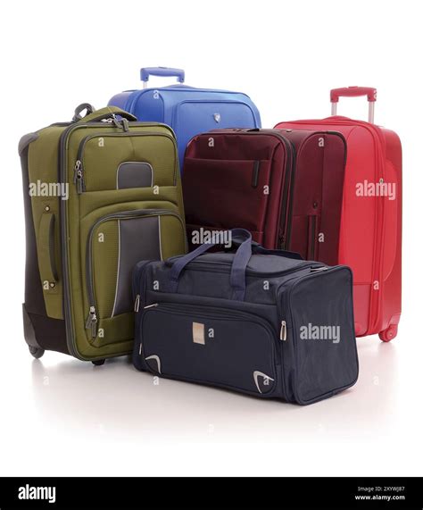 Luggage consisting of large suitcases isolated on white Stock Photo - Alamy