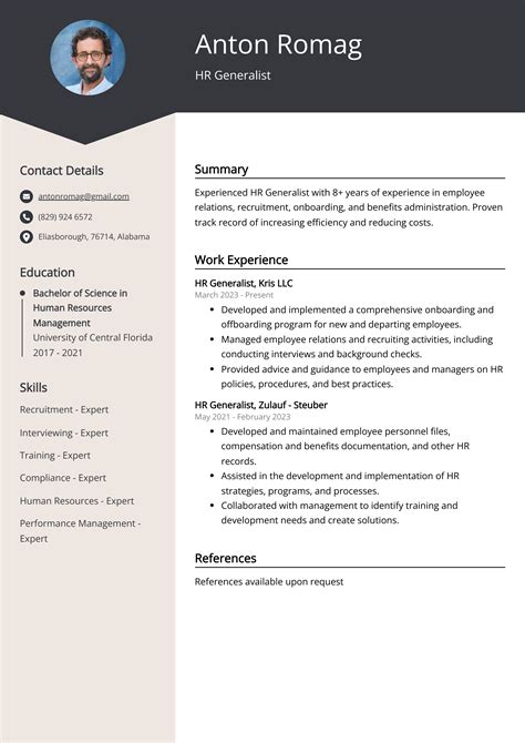 HR Generalist Resume Example (Free Guide)