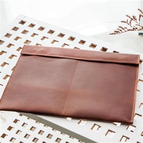 Buy Two Button Leather Laptop Sleeve-Kinnoti
