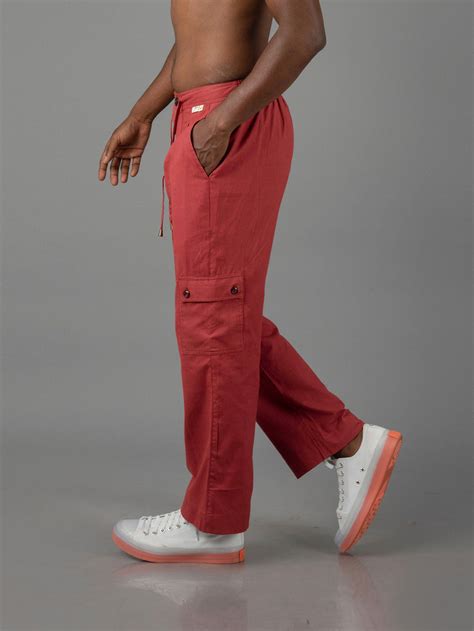 Jharkhand Handloom Textile Unisex Maroon Wide Leg Pant – johargram_JH