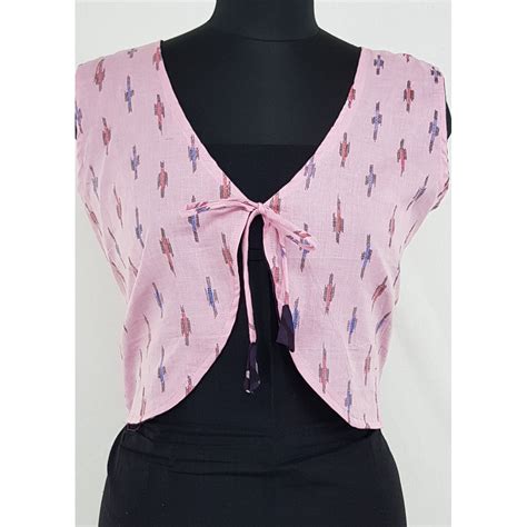 Bagru and Ikat print Reversible Women’s Waist Coat | Vinshika Boutique