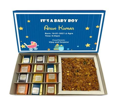 Best Assorted Mewa Bites & Namkeen Baby Announcement Box Online
