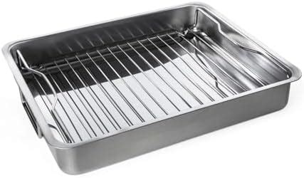 Buy IKEA KONCIS Roasting Tin with Grill Rack, Stainless Steel 40x32 cm ...