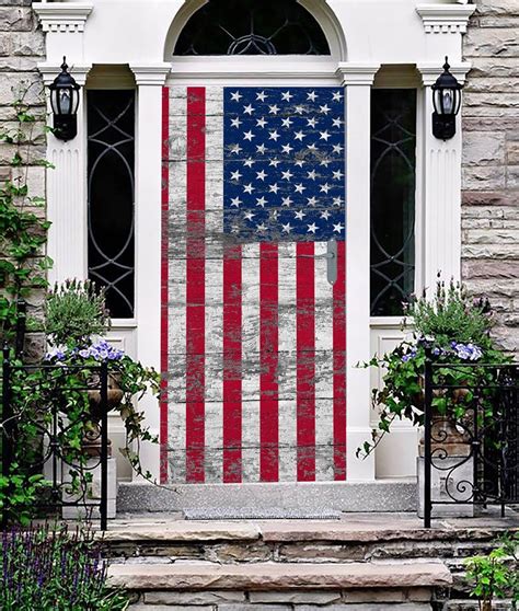 American Flag Door Banner, Patriotic Door Mural, American Flag Door ...