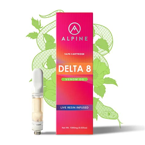 Alpine Vapor Hemp: Alpine Live Resin Infused Delta 8 Cartridge - Venom OG 1000mg | Leafly