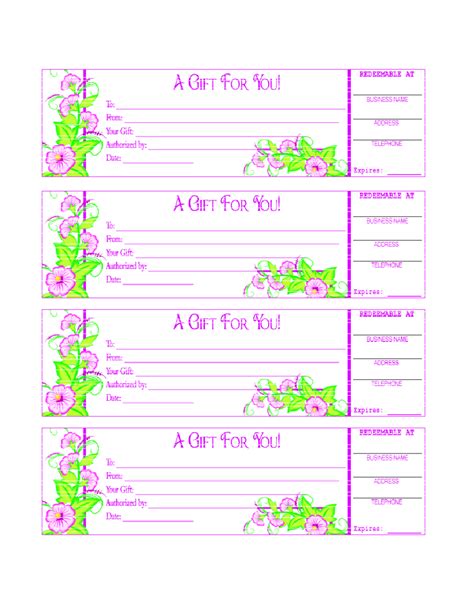 Free Printable Gift Certificates 的图像结果