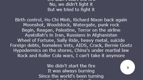 We Didn’t Start the Fire Lyrics: A Deep Dive into Billy Joel’s Iconic ...