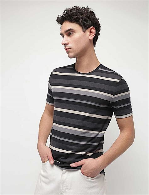 Buy Cotton Modal Horizontal Striped T-Shirt at Marks & Spencer