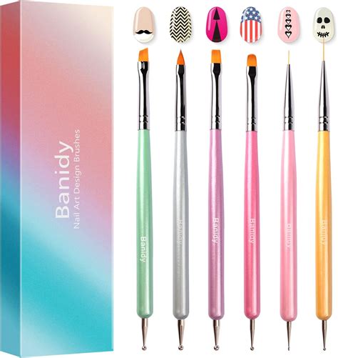 Amazon.com : Nail Art Brushes for Gel Nail Art Nail Design Brush Tools ...