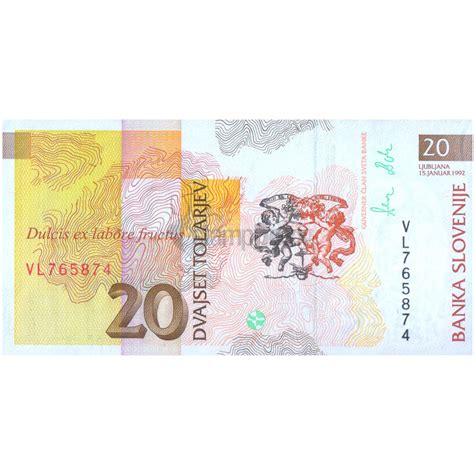 SLOVENIA 20 TOLARJEV 1992 P-12 UNC – Stampboxx