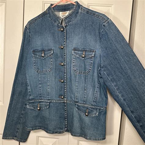 Vintage Talbots Denim Jacket -Size Large -Very cool... - Depop