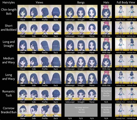 Pokemon moon all hairstyles and colors | hairstyles6h