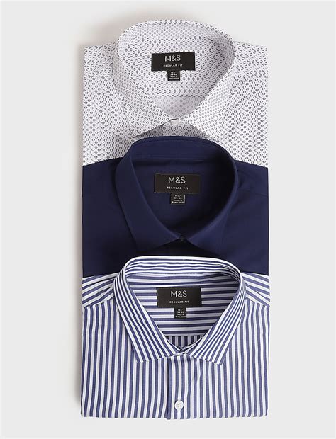 Buy 3pk Spread Collar Full Sleeves Shirt at Marks & Spencer