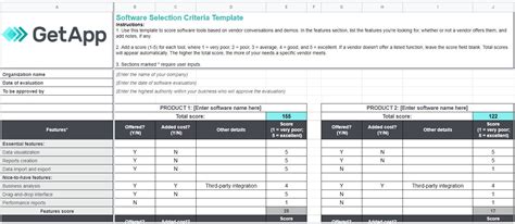 Software Selection Criteria Examples 的图像结果