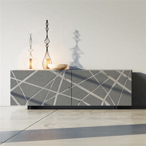 Sideboard in Matt Lacquered Mdf with 2 Doors Made in Italy