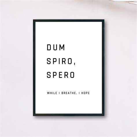 Dum Spiro,spero Digital Print | While I Breathe, I Hope Printable | SC ...
