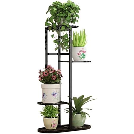 MetalTouch Multi-Tiered Metal Flower Pot Stand - Indoor 6 Layer Tier ...