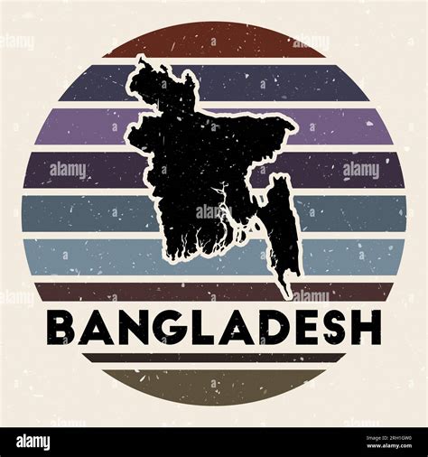 Bangladesh logo. Sign with the map of country and colored stripes, vector illustration Stock ...