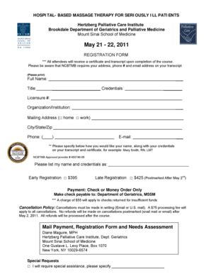 Fillable Online mssm HOSPITAL- BASED MASSAGE THERAPY FOR SERIOUSLY ILL ...