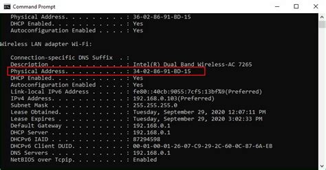 Windows Mac Address Command-Prompt 的图像结果