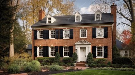 Premium Photo | Home architecture design in colonial style with ...