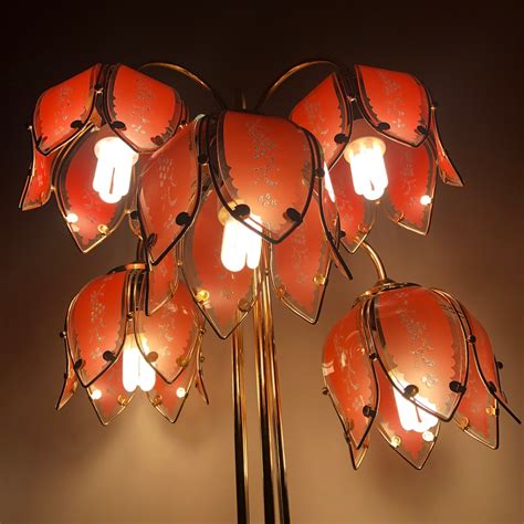 Vintage lotus flower floor lamp | Etsy