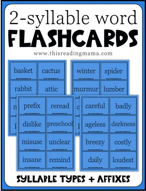 One-Syllable Words Flashcards - This Reading Mama