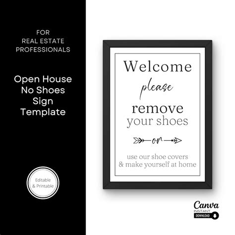Editable No Shoes Sign Template: Open House Welcome (printable) - Etsy