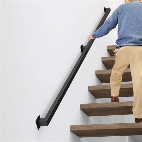 4FT Stair Railings Indoor, Black Iron Railings for Stairs, Industrial ...