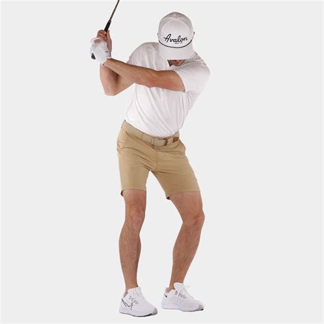 7" Golf Shorts for Men in Khaki: Lightweight, Short Length & Slim-fit