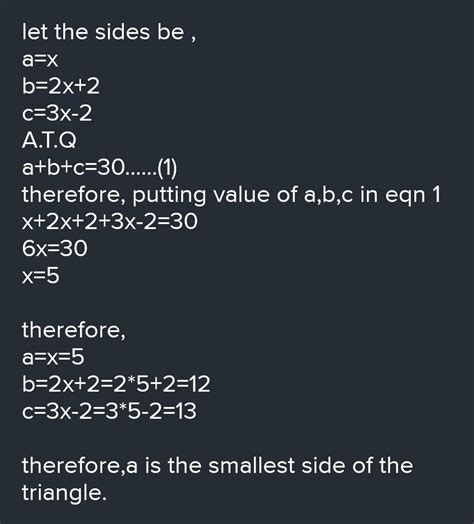 the sides of a triangle are given by x,2x+2 and 3x-2.If its perimeter ...